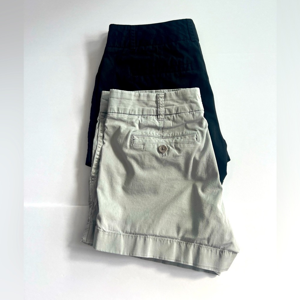 J.Crew women’s Chino shorts size 2 - lot of 2 black and storm grey EUC